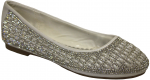 LADIES FLAT SHOES W/ RHINESTONE AROUND (WHITE)